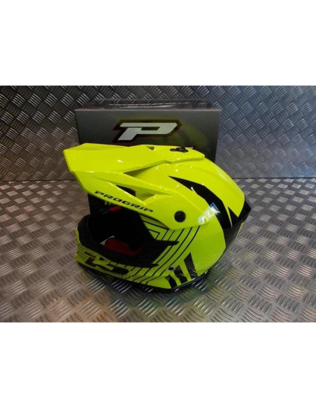 casque progrip 3095 pour moto cross mx enduro taille xl 61 jaune