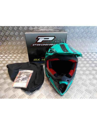 casque progrip 3095 pour moto cross mx enduro taille xl 61 aqua