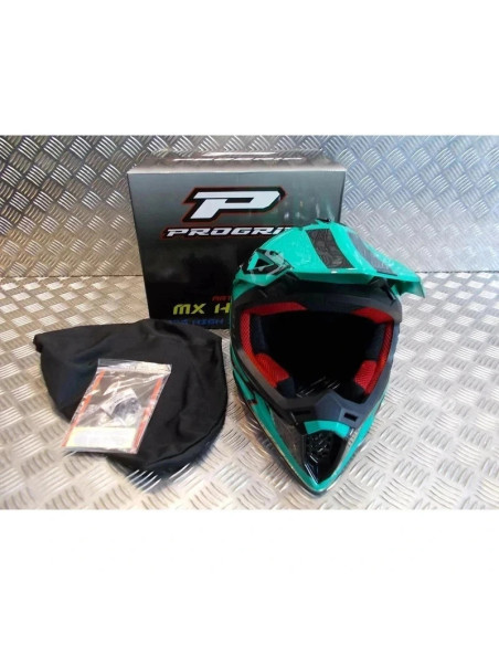 casque progrip 3095 pour moto cross mx enduro taille xl 61 aqua