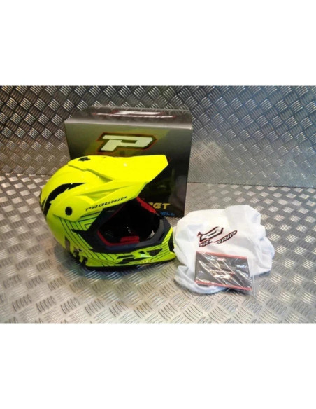 casque progrip 3095 pour moto cross mx enduro taille xxl 63 - 64 jaune