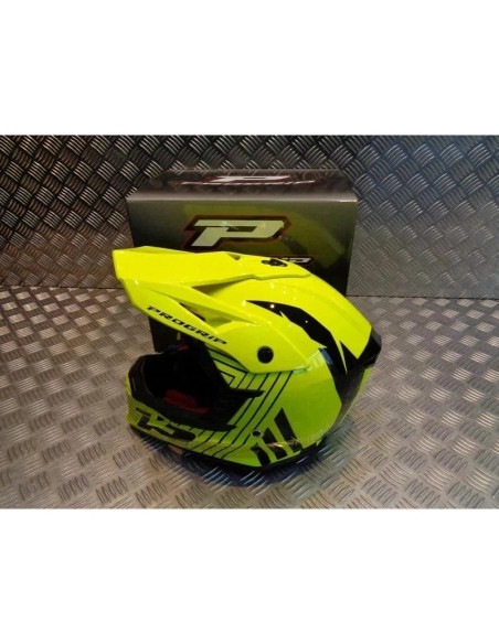 casque progrip 3095 pour moto cross mx enduro taille xxl 63 - 64 jaune