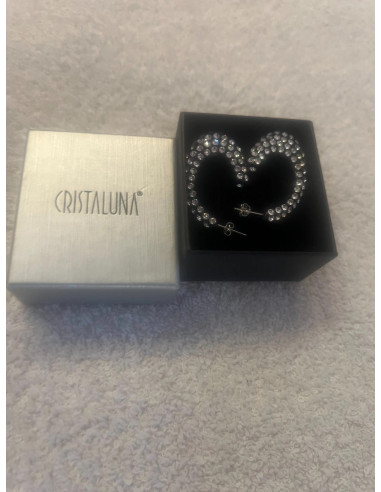Boucles oreilles cristaluna carmen cristal acrylique noir swarovski neuf 3013150
