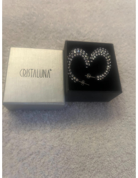 Boucles oreilles cristaluna carmen cristal acrylique noir swarovski neuf 3013150