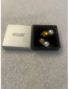 Boucles d oreilles cristaluna la perla cristal acrylique transparent swarovski