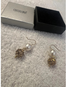 Boucles d oreilles cristaluna la perla cristal acrylique transparent swarovski 2