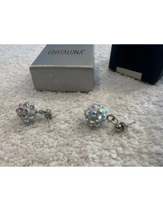 Boucles d oreilles cristaluna sheretta en cristal acrylique blanc swarovski neuf 2