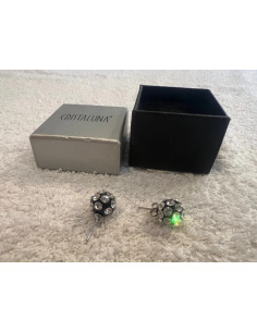 Boucles oreilles cristaluna sphera cristal acrylique noir swarovski neuf 301 500 2