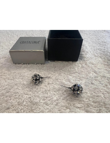 Boucles oreilles cristaluna sphera cristal acrylique noir swarovski neuf 301 500