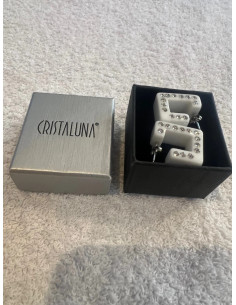 boucles oreilles cristaluna lux cristal acrylique blanc swarovski neuf 303408 00