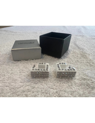 boucles oreilles cristaluna lux cristal acrylique blanc swarovski neuf 303408 00