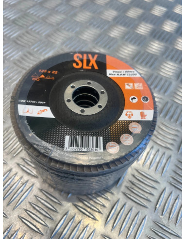 10 x disques a lamelles abrasif 125 mm 22 mm grain de 60 ponçage Silex