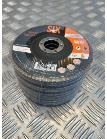 10 x disques a lamelles abrasif 125 mm 22 mm grain de 120 ponçage Silex