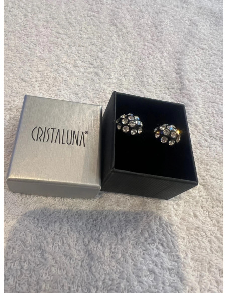 Boucles d oreilles cristaluna candy en cristal acrylique noir swarovski neuf