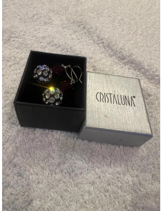 Boucles d oreilles cristaluna la perla acrylique transparent swarovski cristal 2