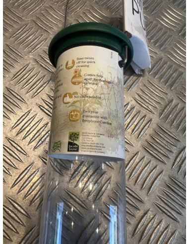 mangeoire oiseaux niger 4 perchoirs tube 360mm 1 litre