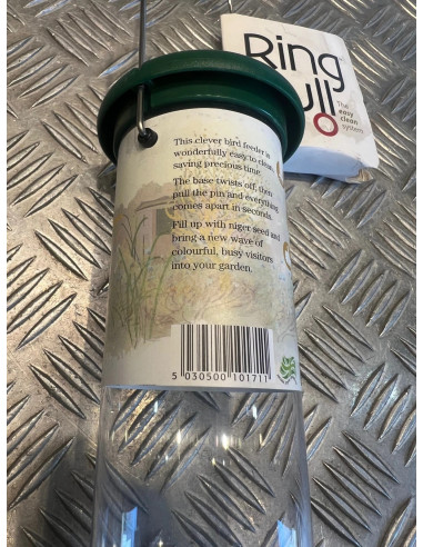 mangeoire oiseaux niger 4 perchoirs tube 360mm 1 litre