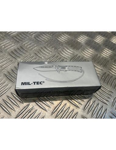 couteau one hand mil-tec paracord avec silex camo neuf