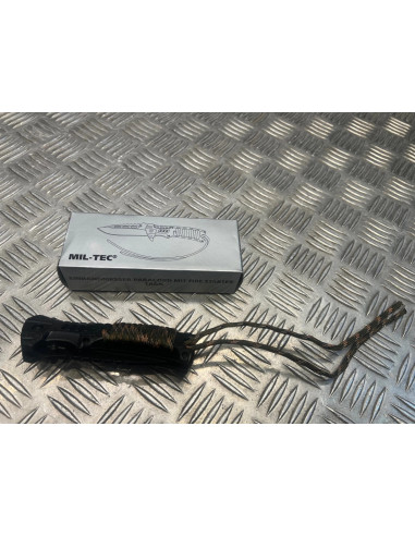 couteau one hand mil-tec paracord avec silex camo neuf