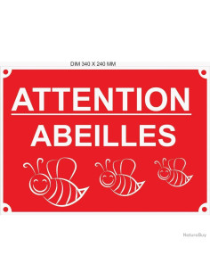 panneau signalisation attention abeilles 340mm x 240 mm matiere akilux 2