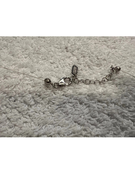 Collier cristaluna asteria argent 925 pendentif acrylique noir swarovski cristal