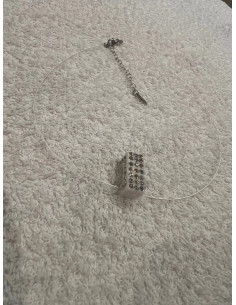 Collier cristaluna lux argent 925 pendentif acrylique noir swarovski cristal 2