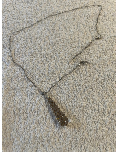 collier cristaluna argent 925 rhodie pendentif lacrima swarovski topaze colorado