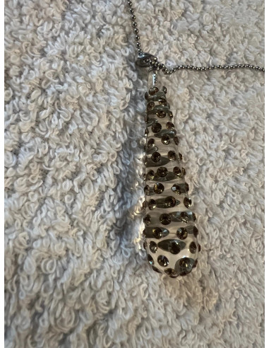 collier cristaluna argent 925 rhodie pendentif lacrima swarovski topaze colorado