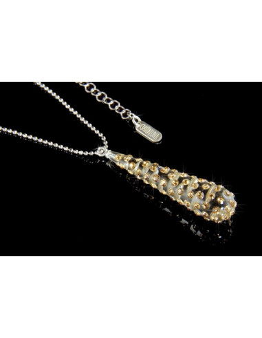 collier cristaluna argent 925 rhodie pendentif lacrima swarovski topaze colorado