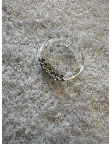 Bague cristaluna veretta acrylique transparent swarovski cristal 100 303 25