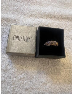 Bague cristaluna mona acrylique transparent swarovski rose 100 202 00