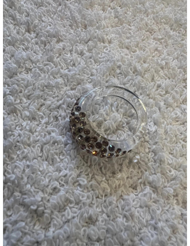 Bague cristaluna mona acrylique transparent swarovski rose 100 202 00