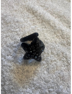 Bague cristaluna asteria acrylique noir swarovski jet neuf