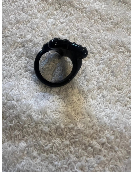 Bague cristaluna asteria acrylique noir swarovski jet neuf