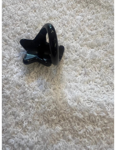 Bague cristaluna asteria acrylique noir swarovski jet neuf