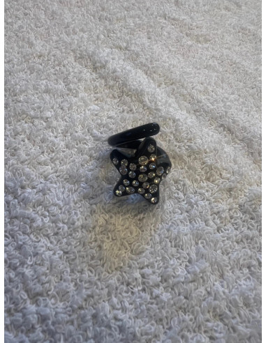 Bague cristaluna asteria acrylique noir swarovski crystal neuf 101 221 00