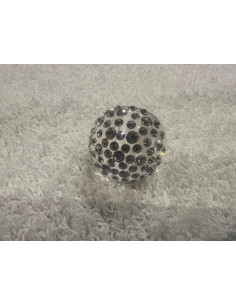 Bague cristaluna bombata acrylique transparent swarovski cristal neuf 100 500 00