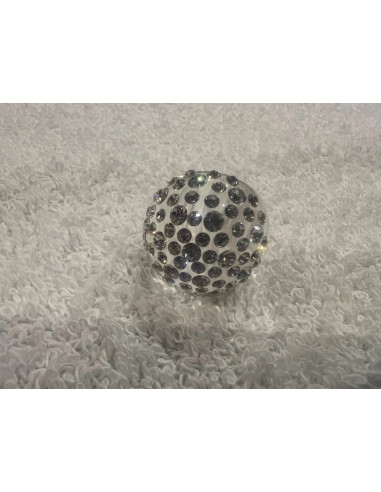 Bague cristaluna bombata acrylique transparent swarovski cristal neuf 100 500 00