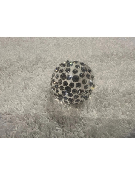 Bague cristaluna bombata acrylique transparent swarovski cristal neuf 100 500 00