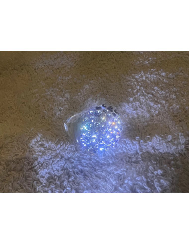 Bague cristaluna bombata acrylique transparent swarovski cristal neuf 100 500 00