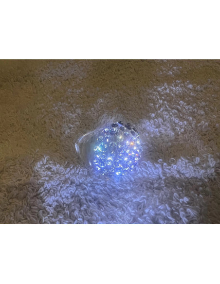 Bague cristaluna bombata acrylique transparent swarovski cristal neuf 100 500 00