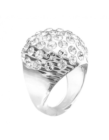 Bague cristaluna bombata acrylique transparent swarovski cristal neuf 100 500 00