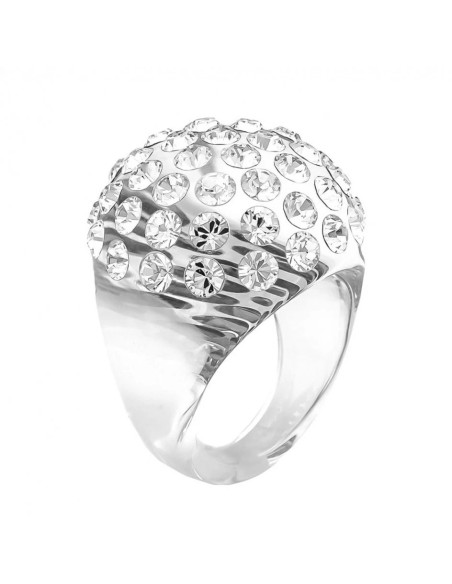 Bague cristaluna bombata acrylique transparent swarovski cristal neuf 100 500 00