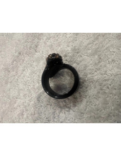 Bague cristaluna bombine acrylique noir swarovski doradoLight colorado topaz 2