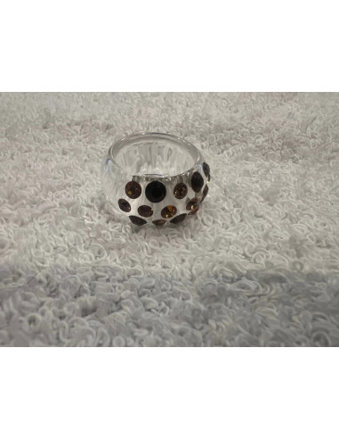 Bague cristaluna veretta acrylique transparent swarovski dorado Light colorado