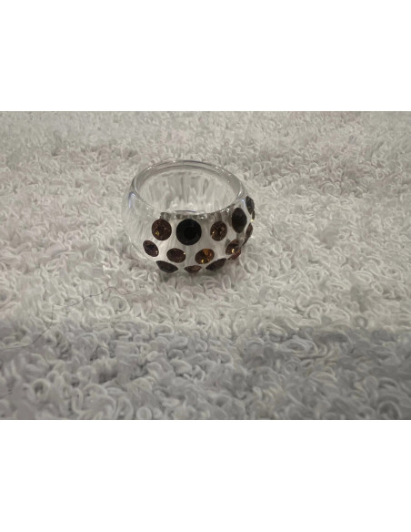 Bague cristaluna veretta acrylique transparent swarovski dorado Light colorado