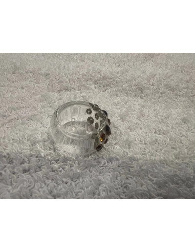 Bague cristaluna veretta acrylique transparent swarovski dorado Light colorado