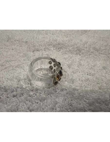 Bague cristaluna veretta acrylique transparent swarovski dorado Light colorado