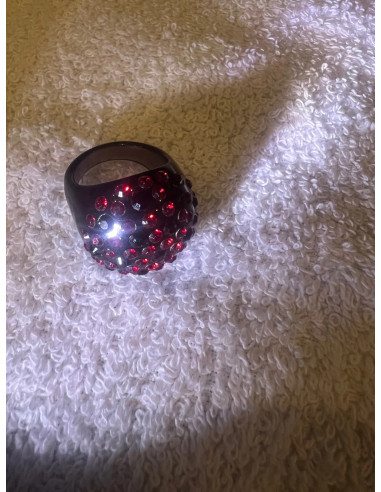 bague cristaluna princesse acrylique noir swarovski jacinthe neuf 101 501 n1