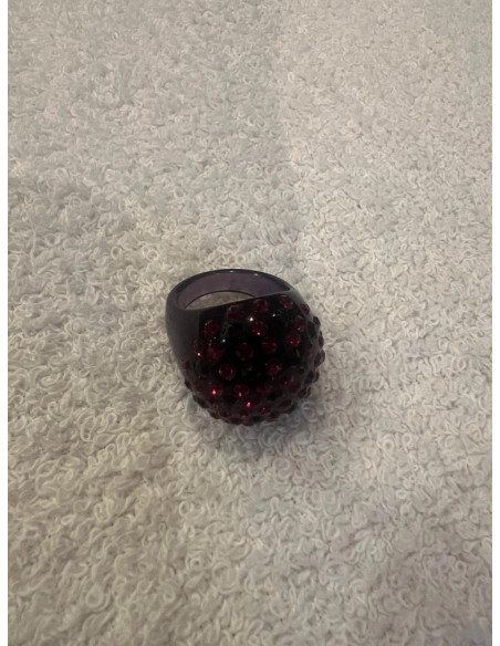 bague cristaluna princesse acrylique noir swarovski jacinthe neuf 101 501 n1