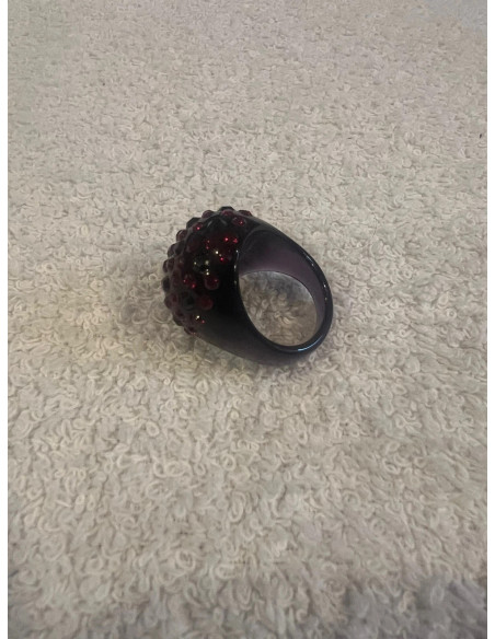 bague cristaluna princesse acrylique noir swarovski jacinthe neuf 101 501 n1